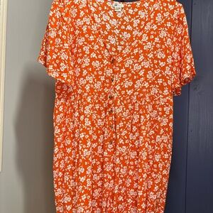 Billabong Orange Floral Midi Onesie